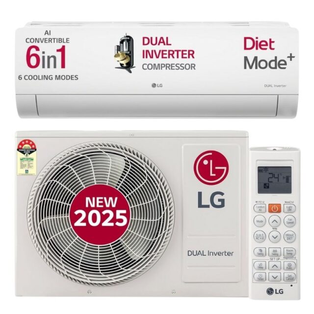 Energy Savings! LG 1.5 Ton 5 Star DUAL Inverter Solar Air Conditioner In India 2025